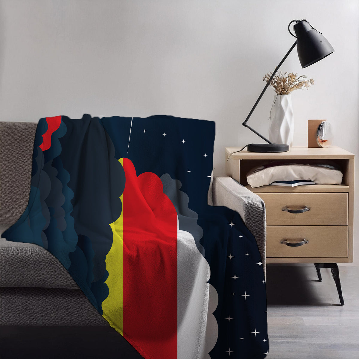 North Ossetia Night Clouds Blanket Throw