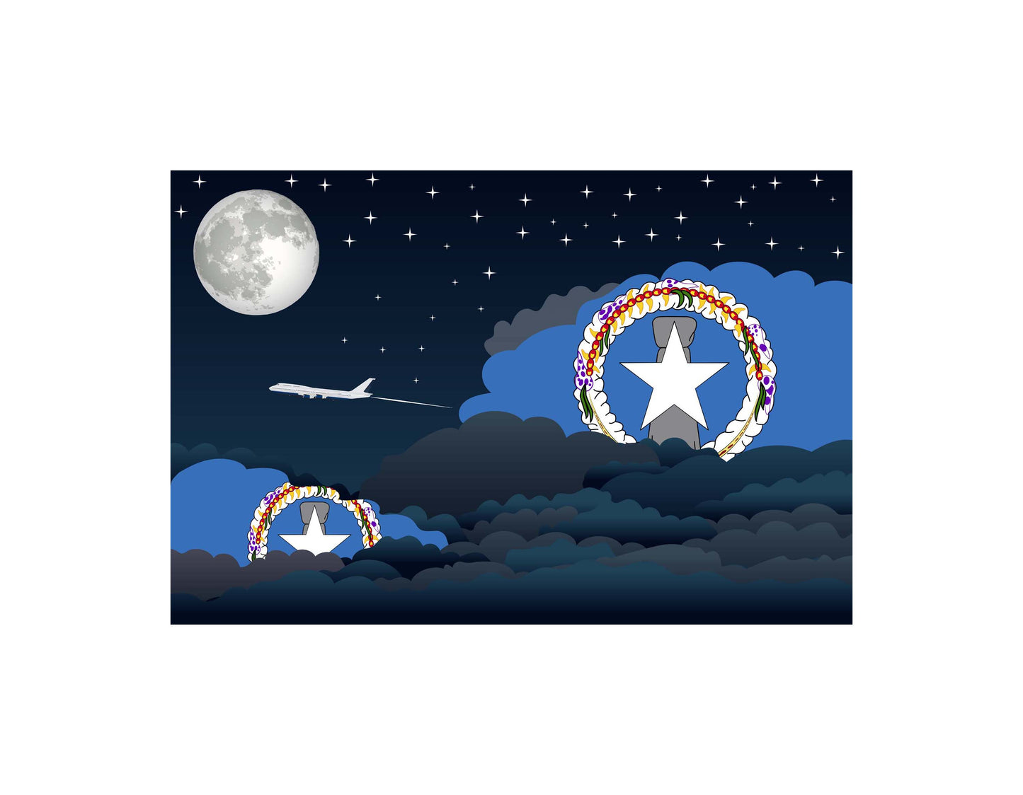 Northern Mariana Islands Night Clouds Blanket Throw