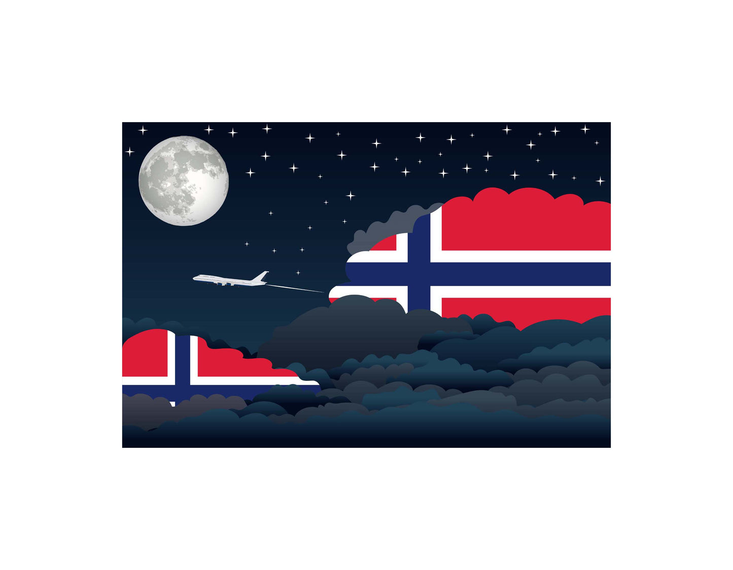 Norway Night Clouds Blanket Throw