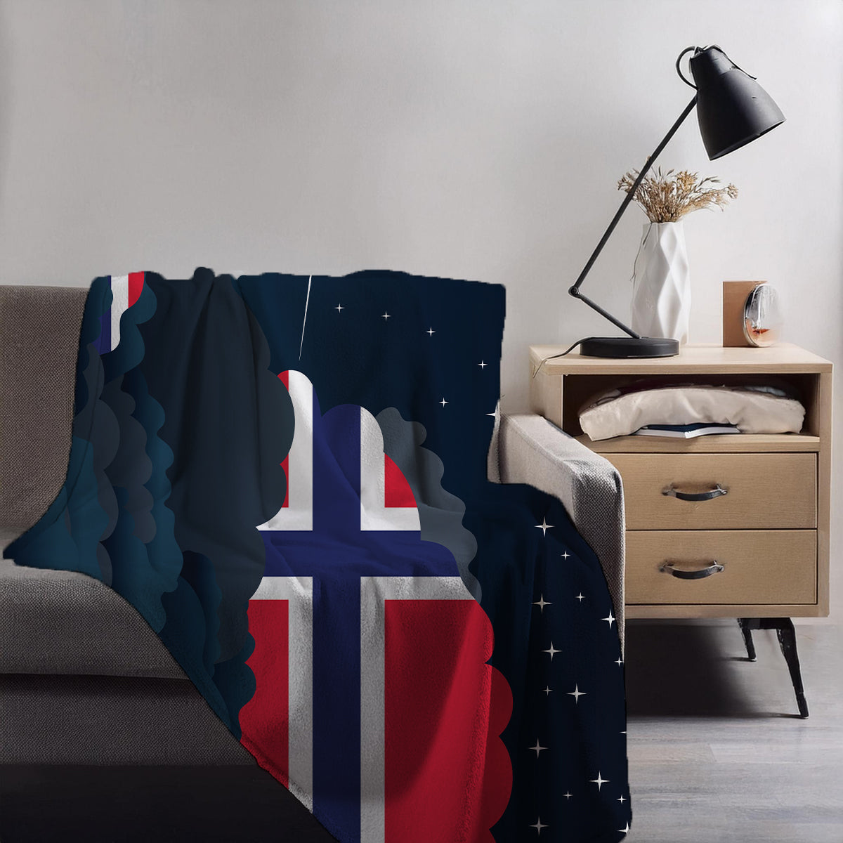 Norway Night Clouds Blanket Throw
