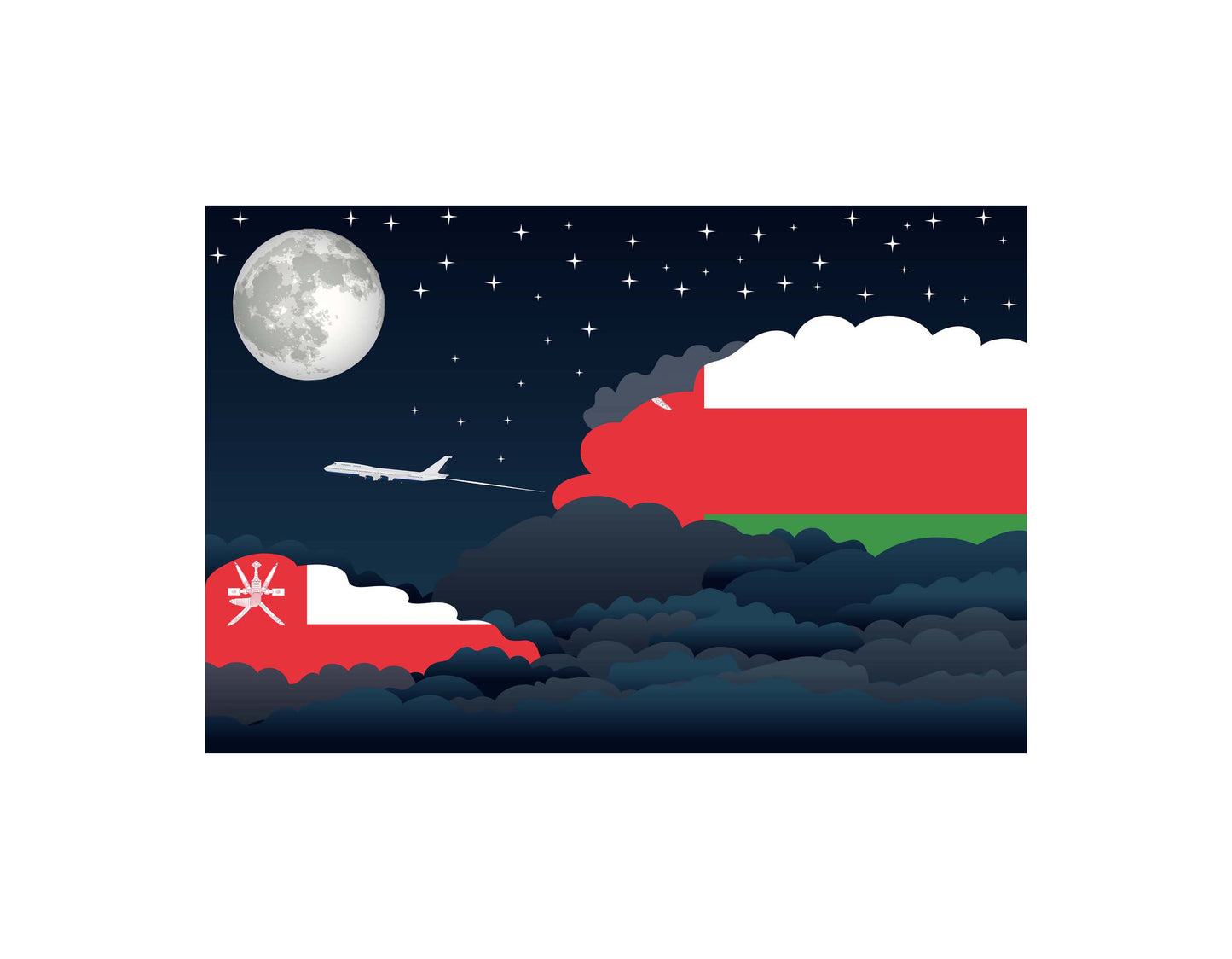 Oman Night Clouds Blanket Throw