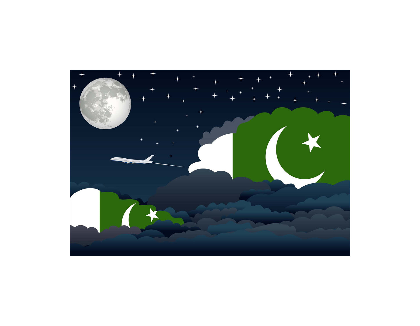 Pakistan Night Clouds Blanket Throw