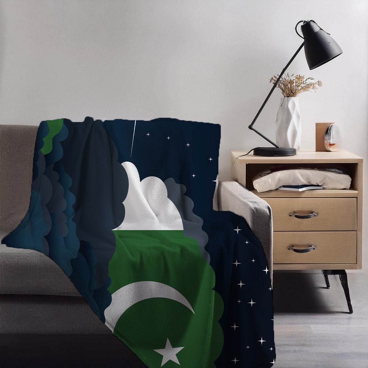 Pakistan Night Clouds Blanket Throw