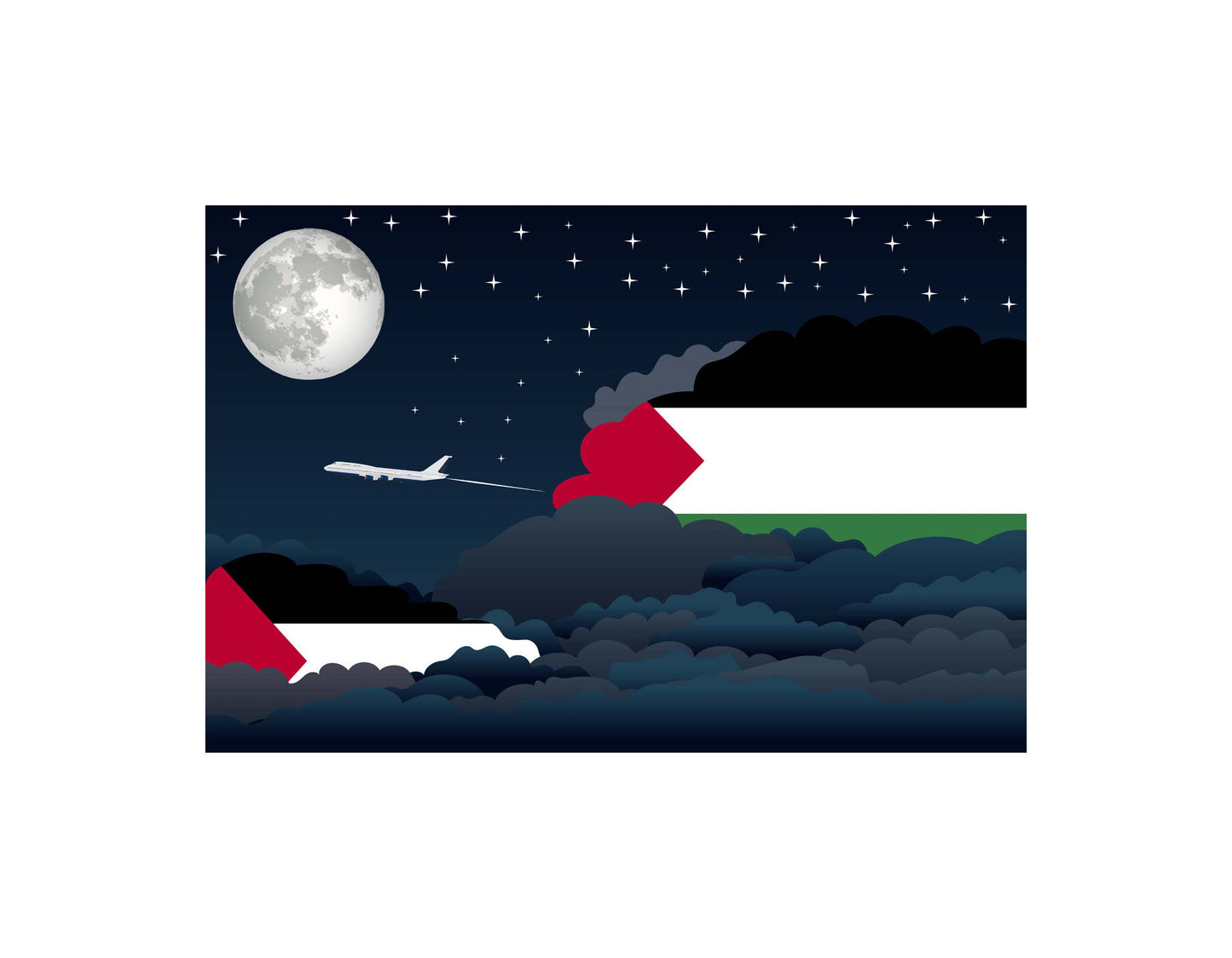 Palestine Night Clouds Blanket Throw