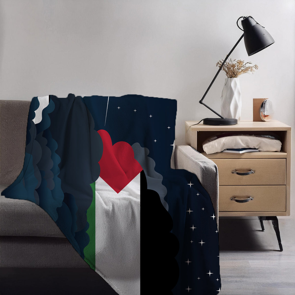 Palestine Night Clouds Blanket Throw