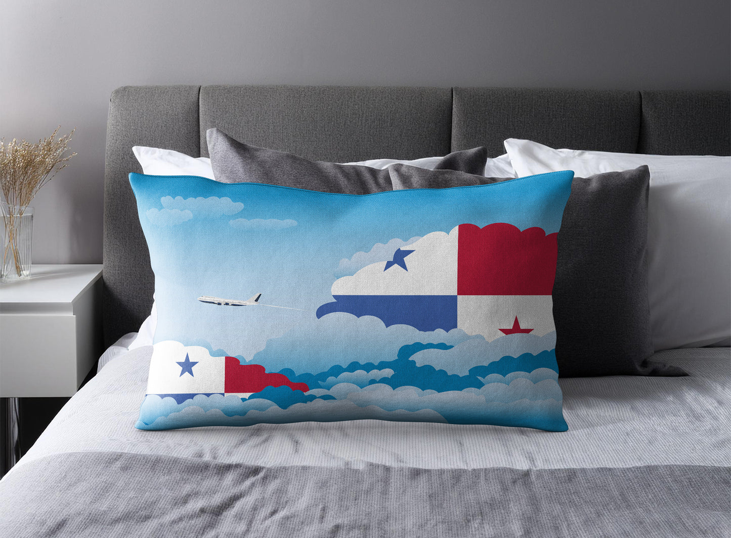 Panama Day Clouds Pillow Case and Pillow Throw