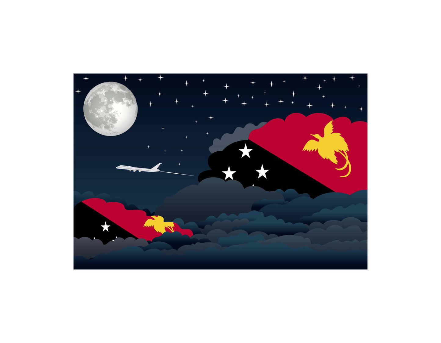 Papua New Guinea Night Clouds Blanket Throw