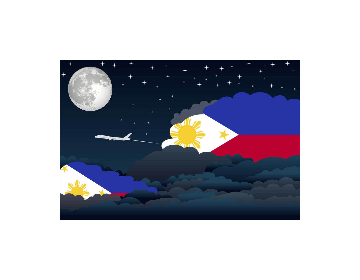 Philippines Night Clouds Blanket Throw
