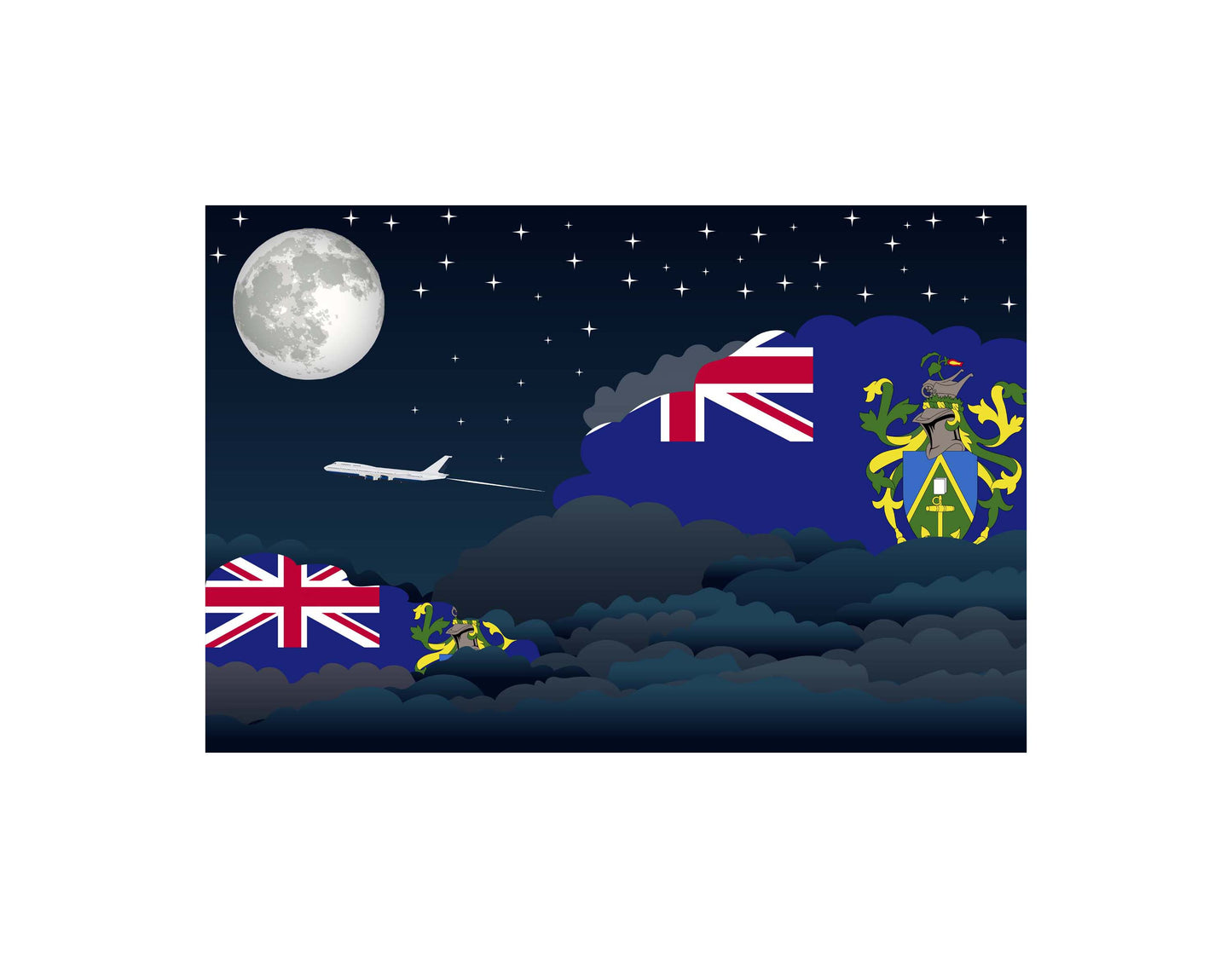 Pitcairn Islands Night Clouds Blanket Throw