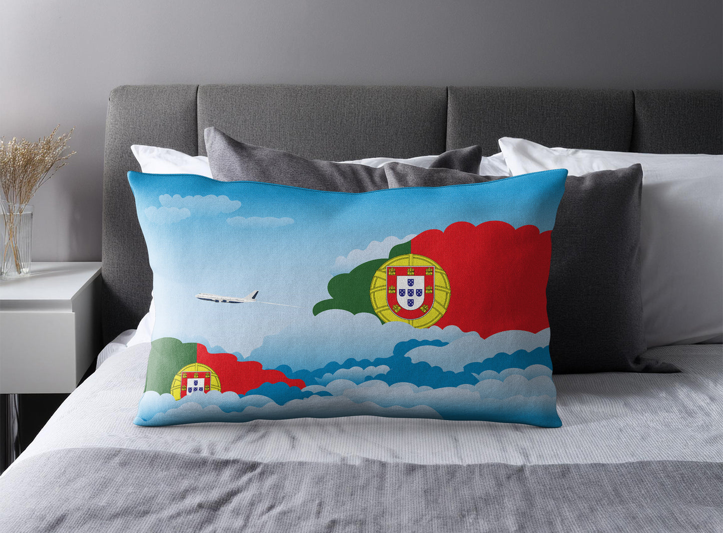 Portugal Day Clouds Pillow Case and Pillow Throw