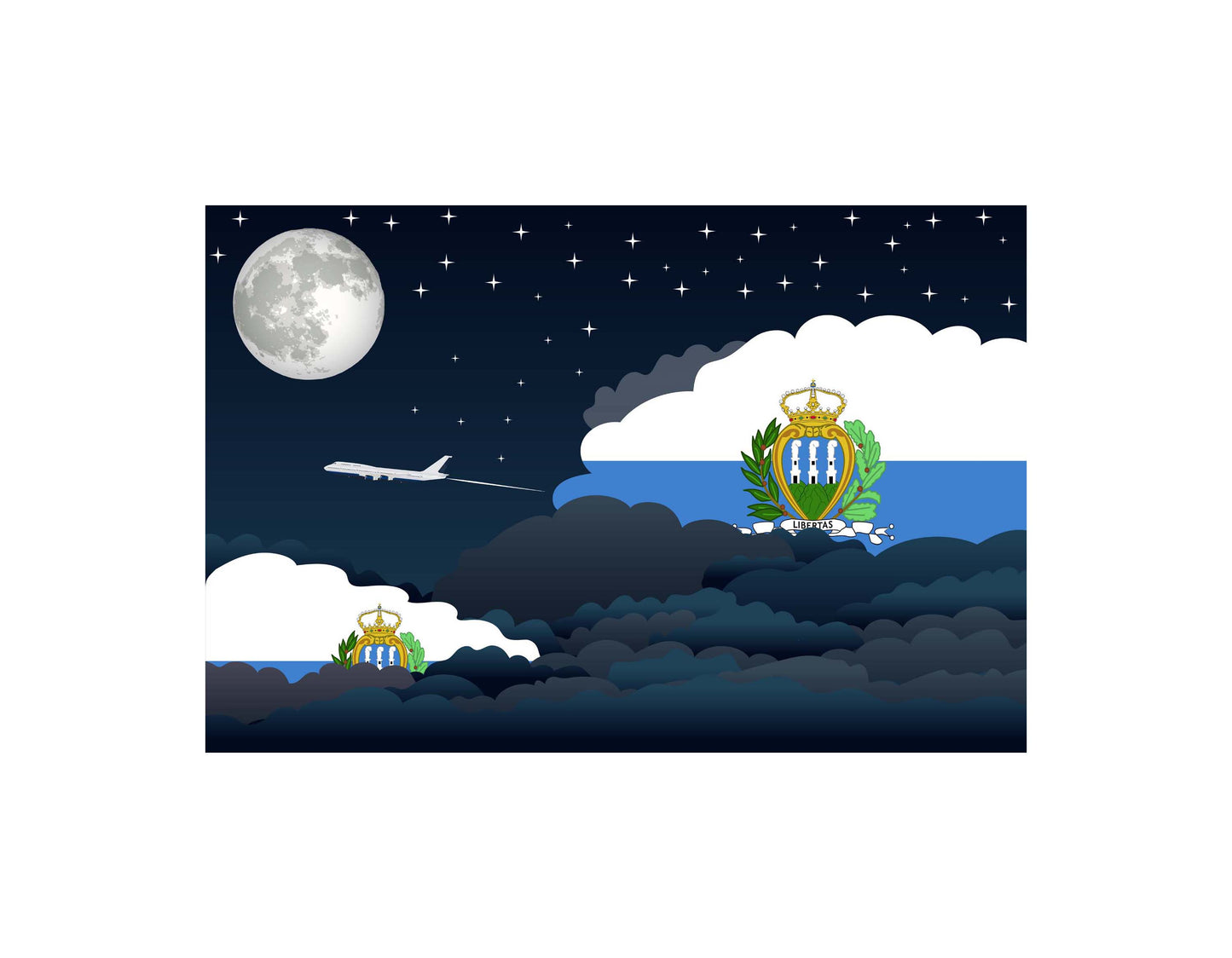 San Marino Night Clouds Blanket Throw
