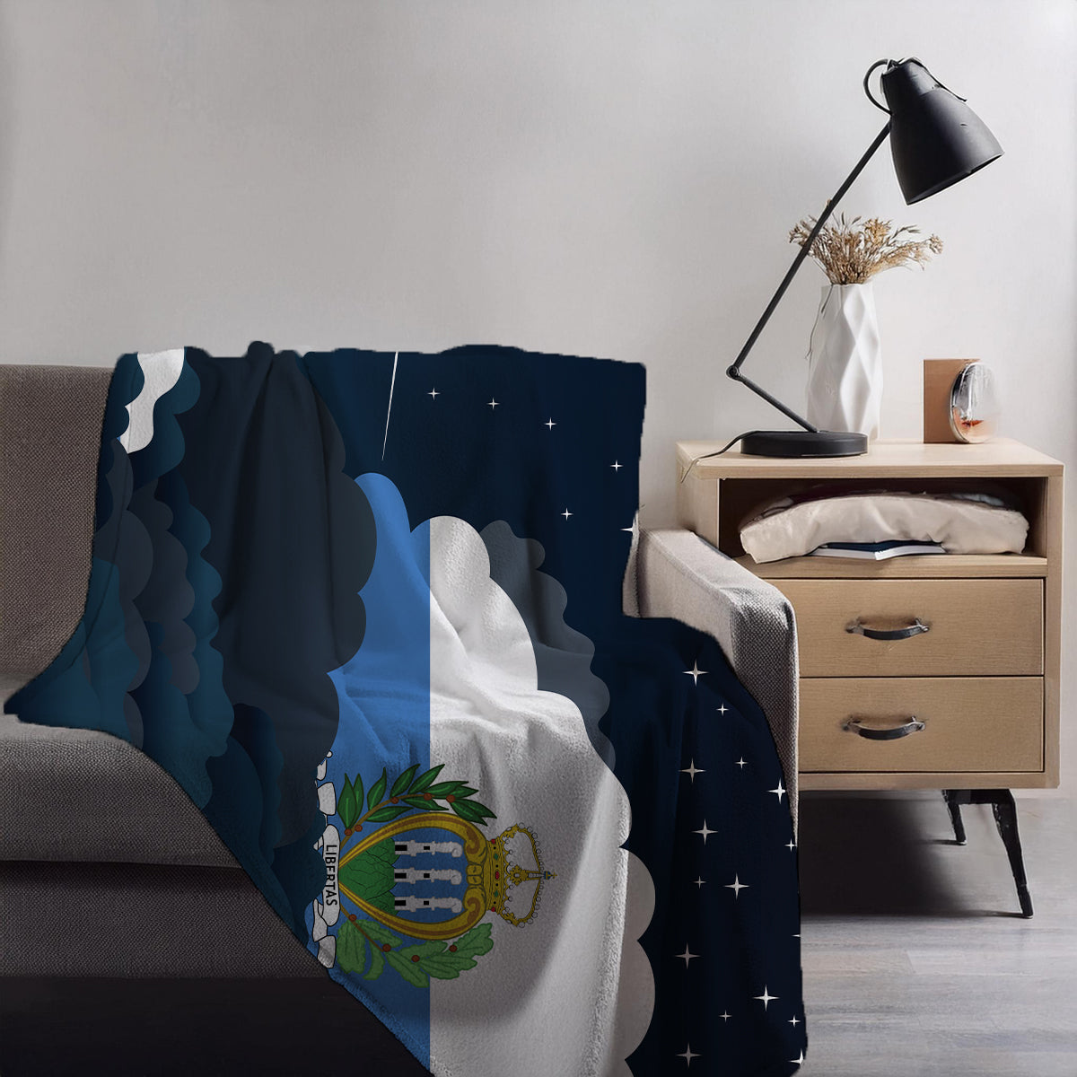 San Marino Night Clouds Blanket Throw