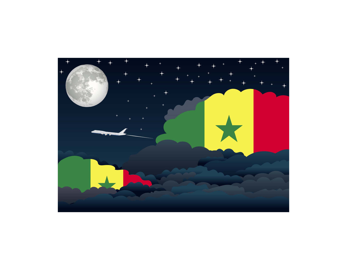 Senegal Night Clouds Blanket Throw