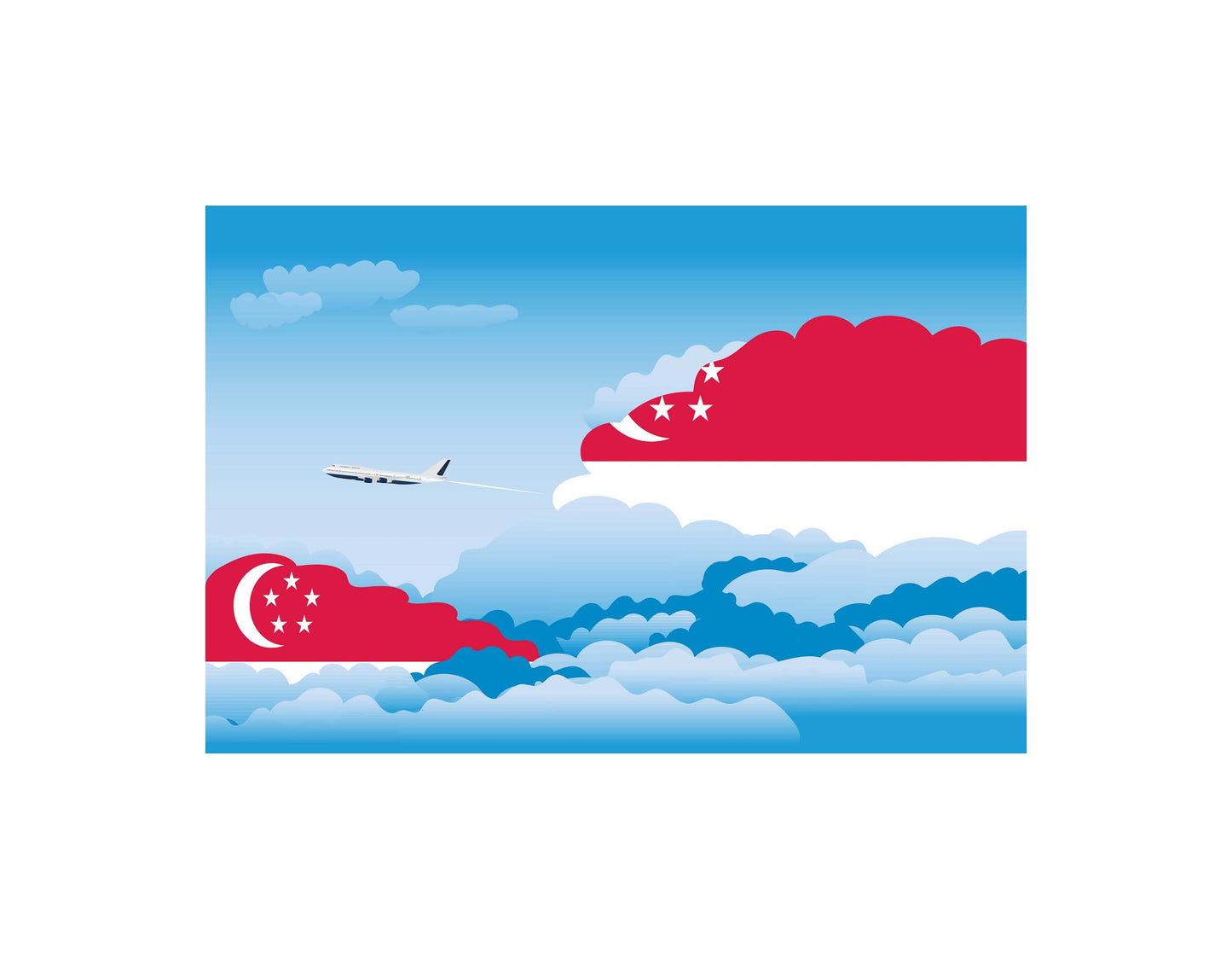 Singapore Day Clouds Blanket Throw