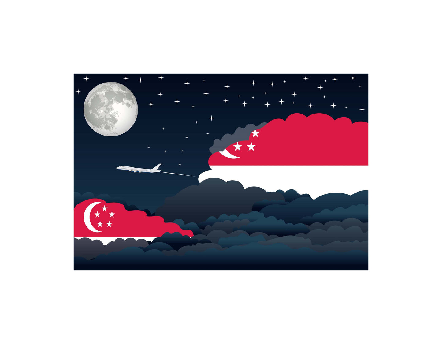 Singapore Night Clouds Blanket Throw