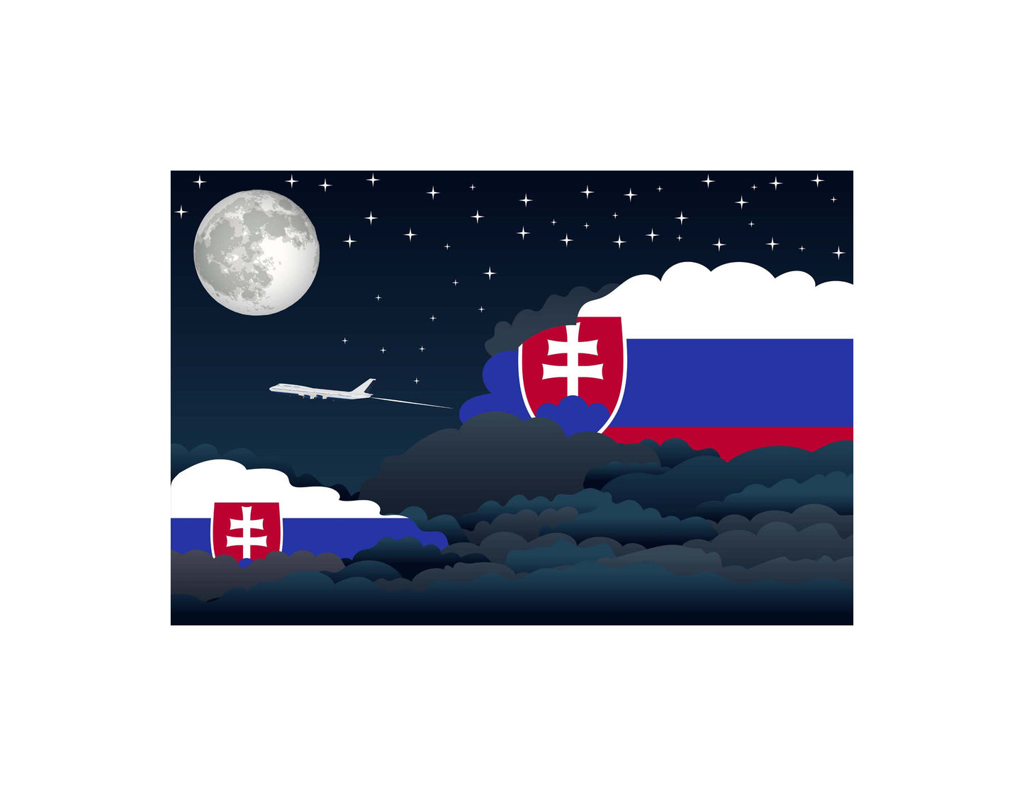 Slovakia Night Clouds Blanket Throw