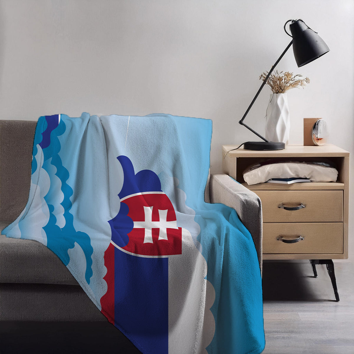 Slovakia Day Clouds Blanket Throw