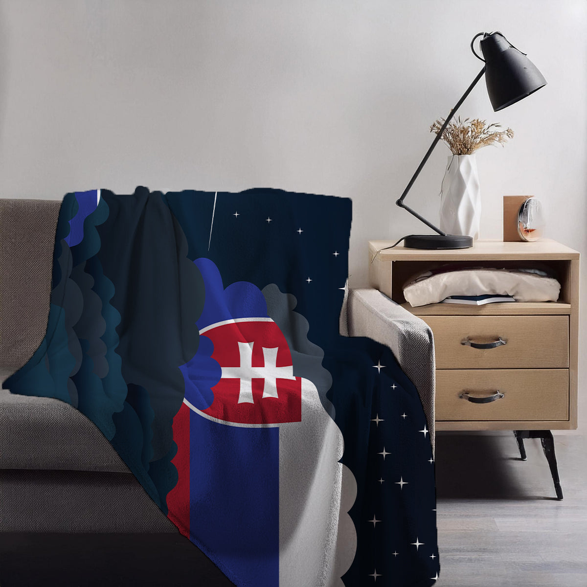 Slovakia Night Clouds Blanket Throw