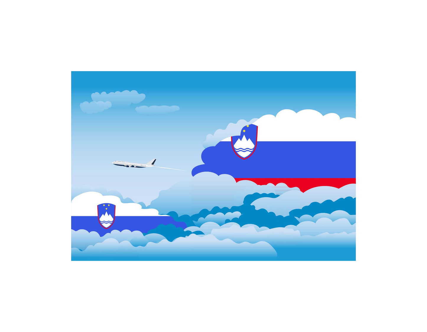 Slovenia Day Clouds Blanket Throw