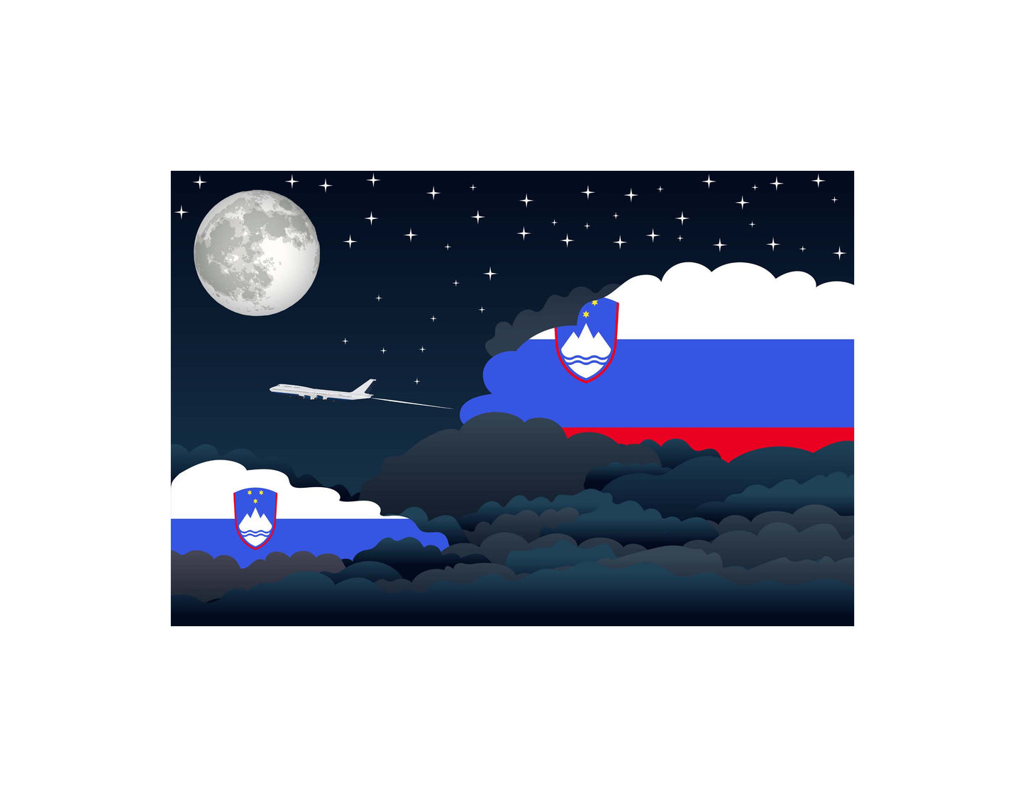 Slovenia Night Clouds Blanket Throw