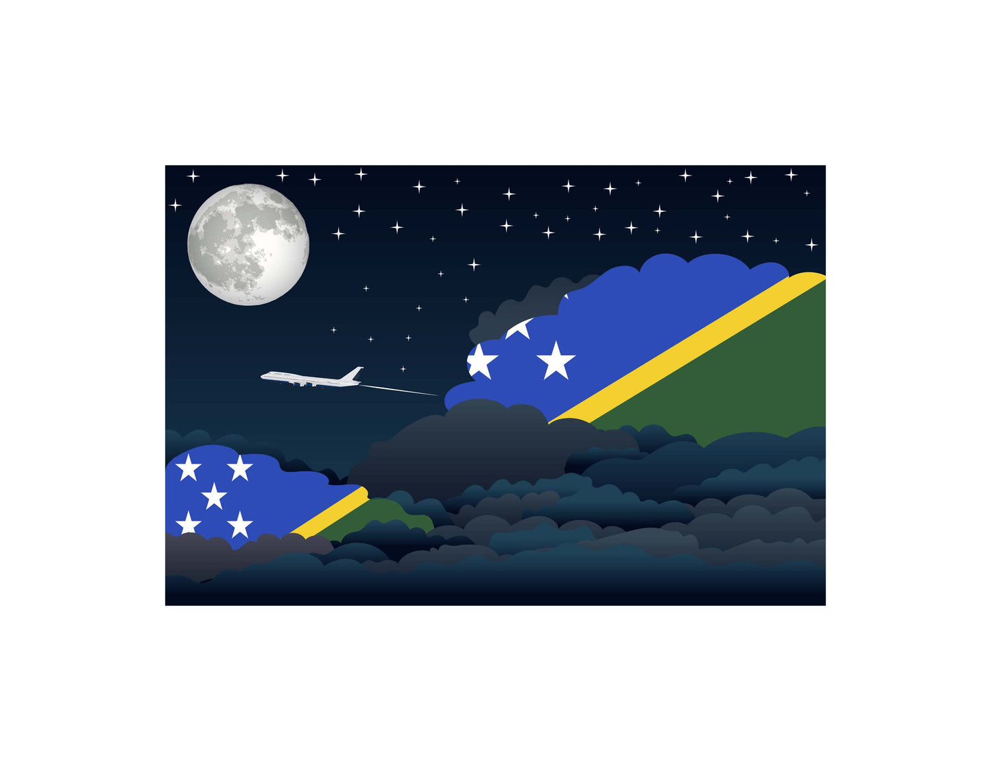 Solomon Islands Night Clouds Blanket Throw