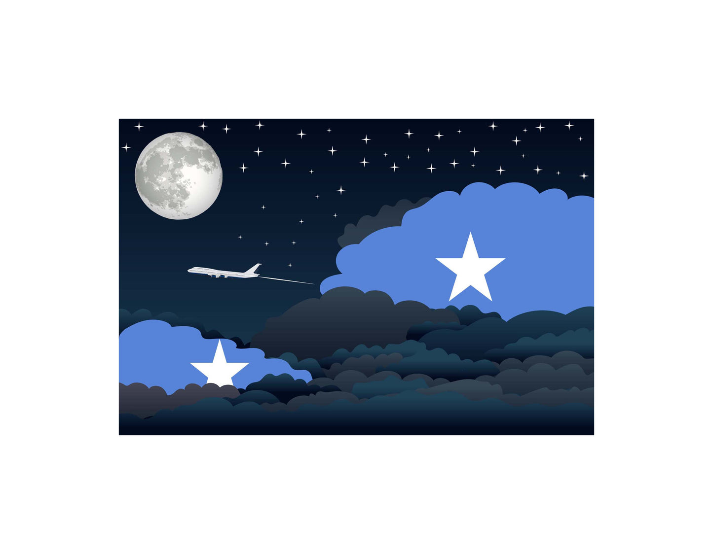 Somalia Night Clouds Blanket Throw
