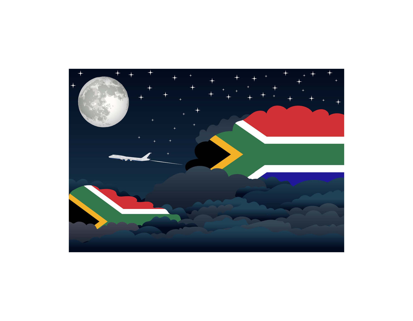 South Africa Night Clouds Blanket Throw