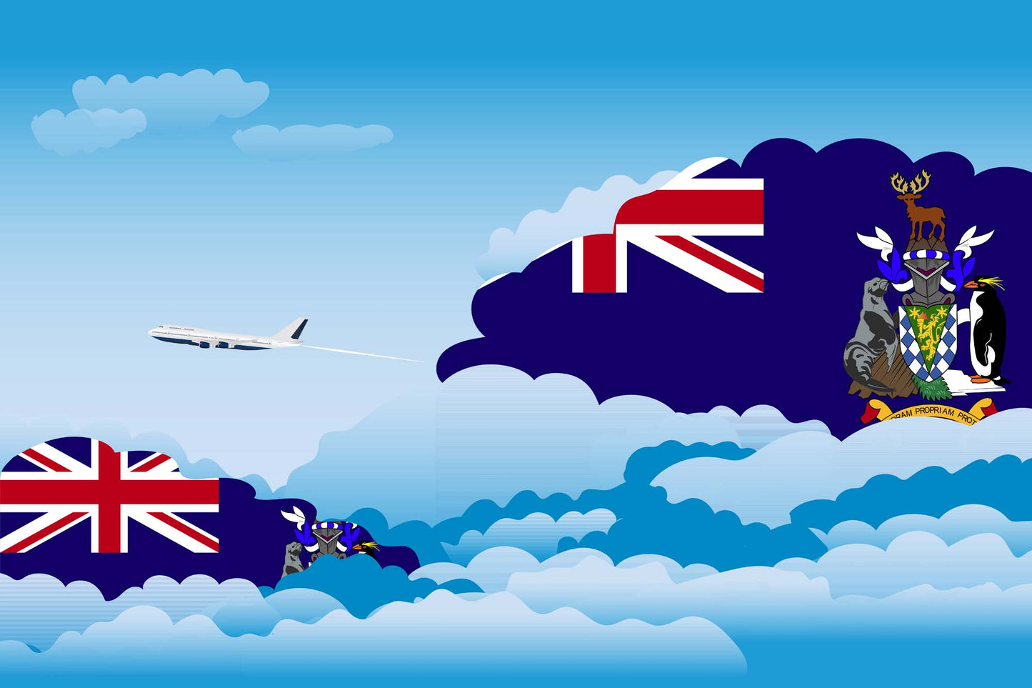 South Georgia Case and the South Sandwich Islands Day Clouds Blanket Throw