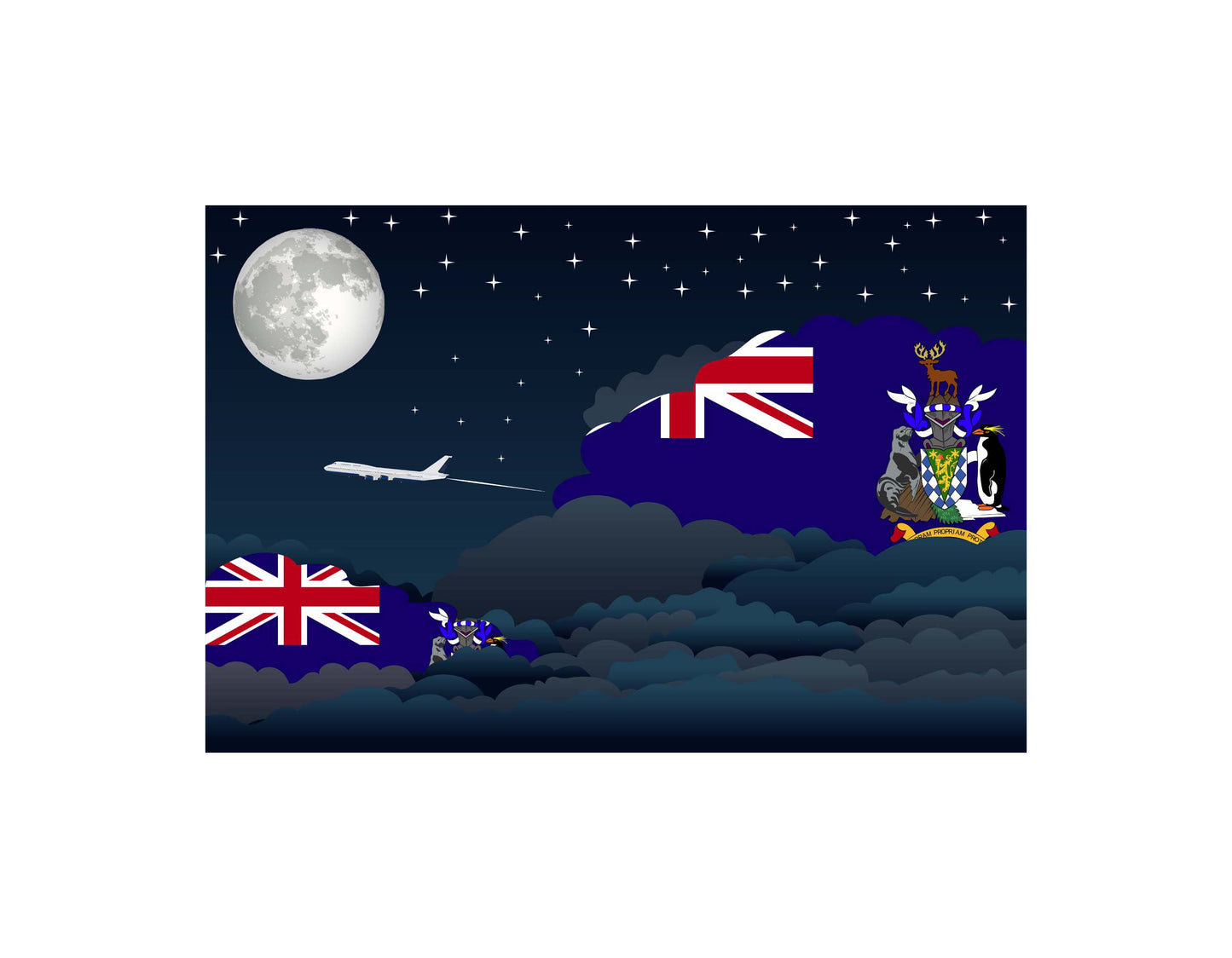 South Georgia Case and the South Sandwich Islands Night Clouds Blanket Throw