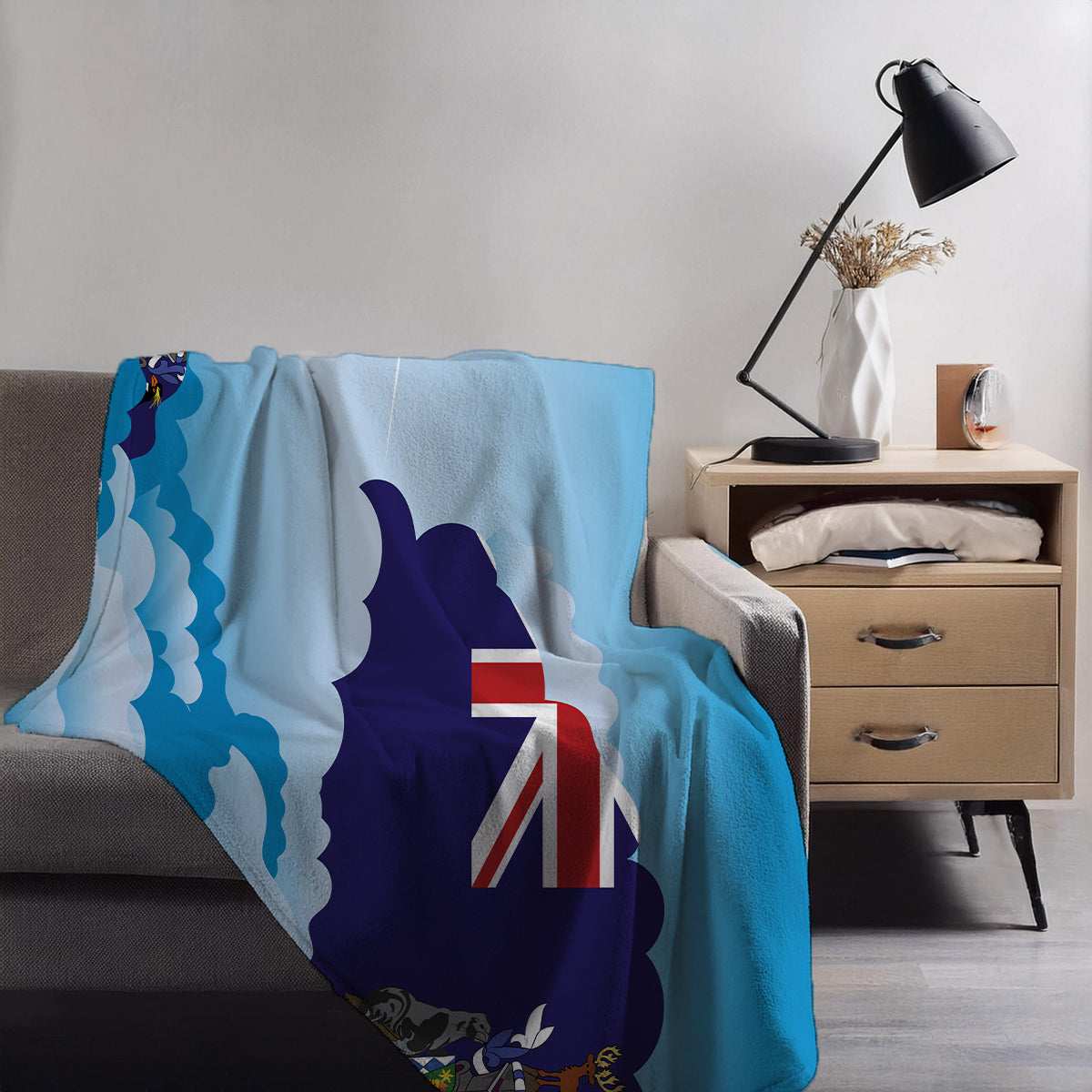South Georgia Case and the South Sandwich Islands Day Clouds Blanket Throw