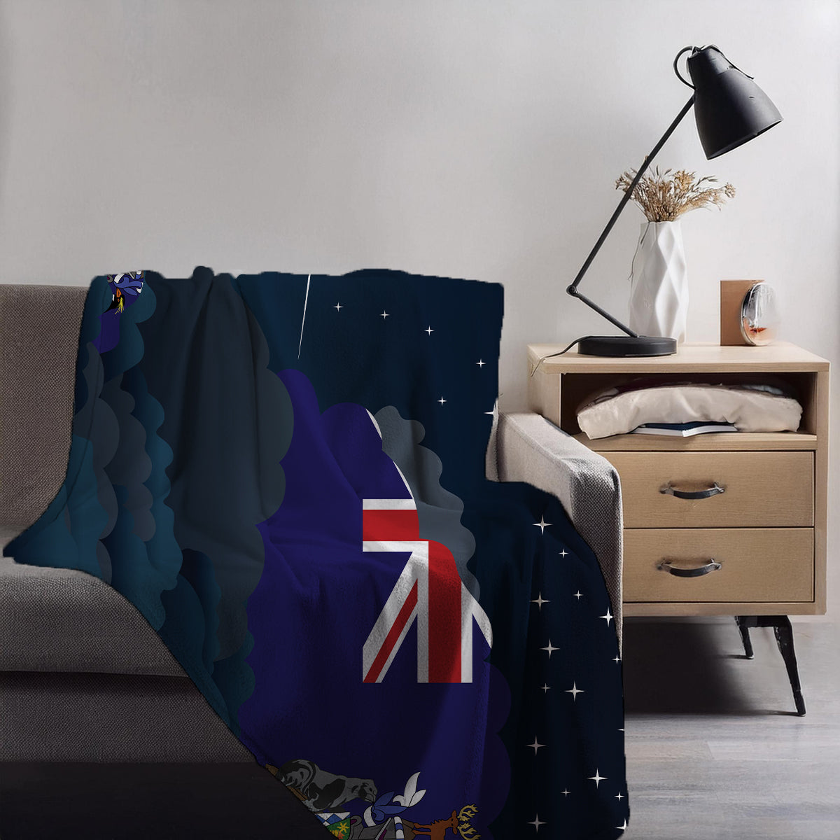 South Georgia Case and the South Sandwich Islands Night Clouds Blanket Throw