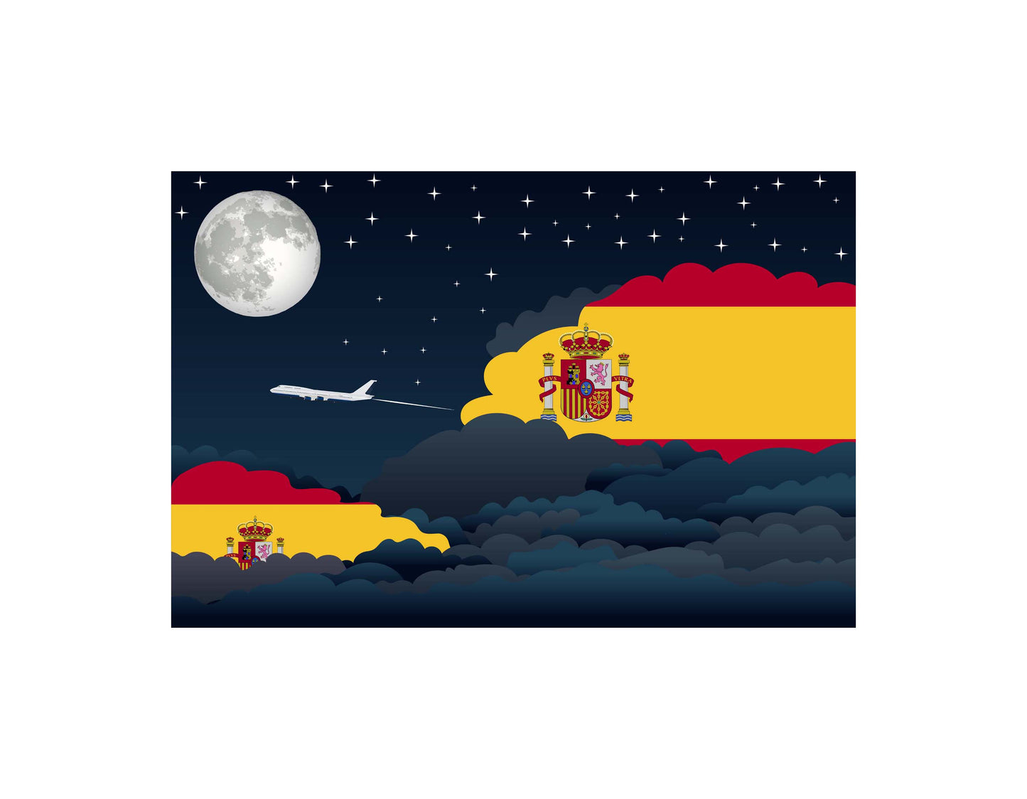 Spain Night Clouds Blanket Throw