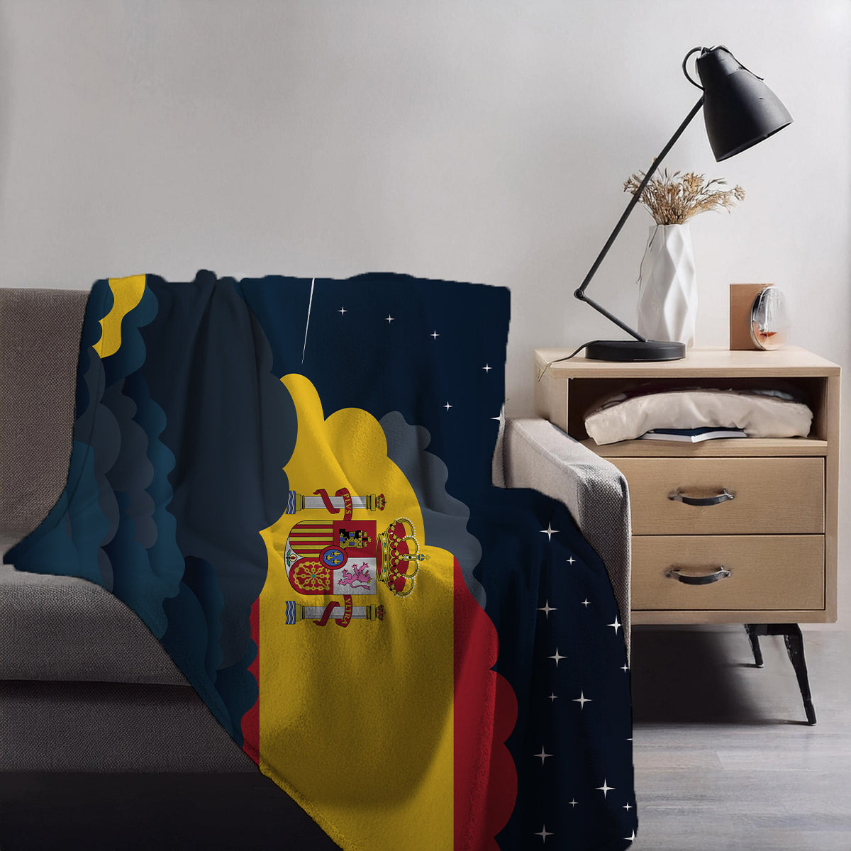 Spain Night Clouds Blanket Throw