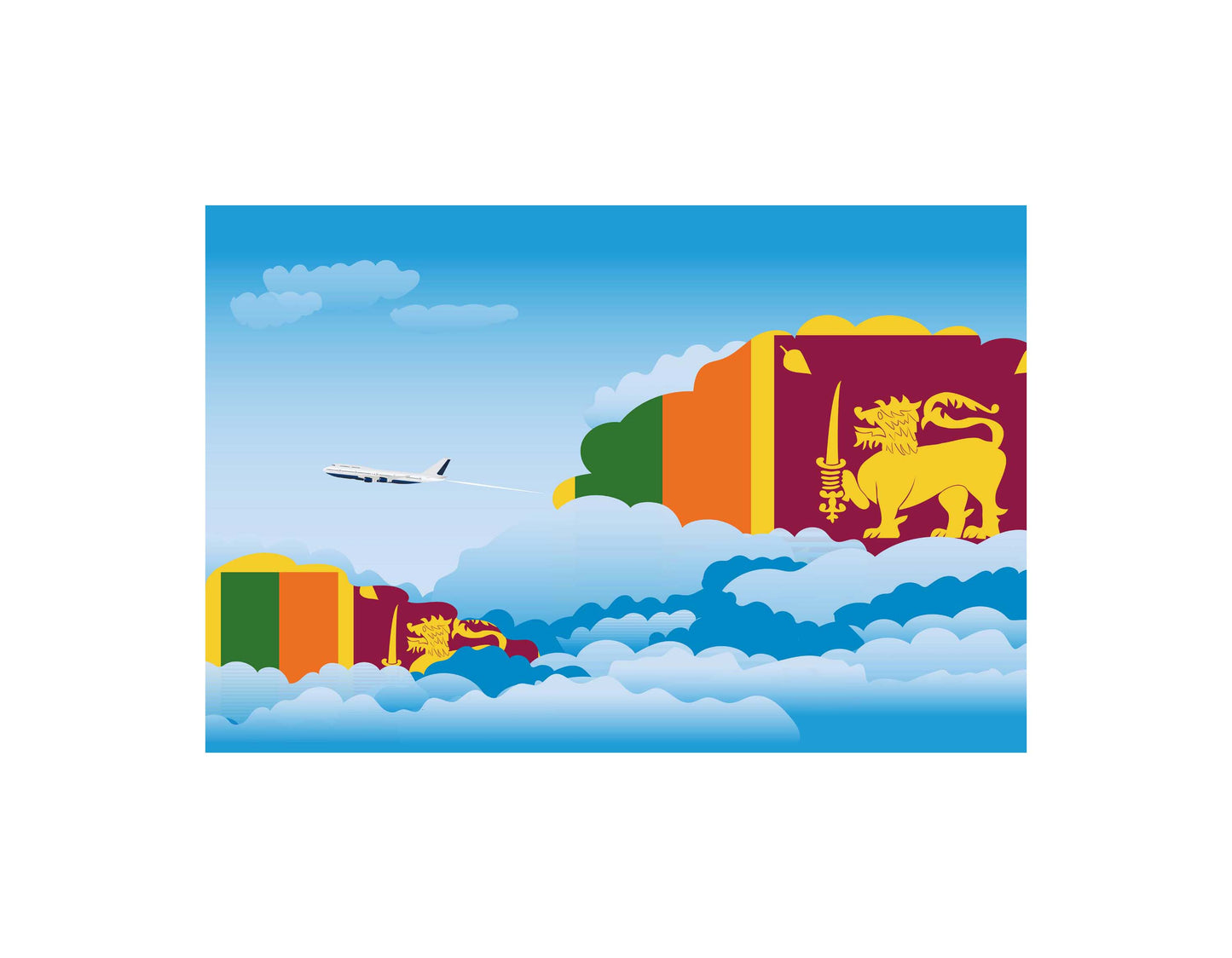 Sri Lanka Day Clouds Blanket Throw