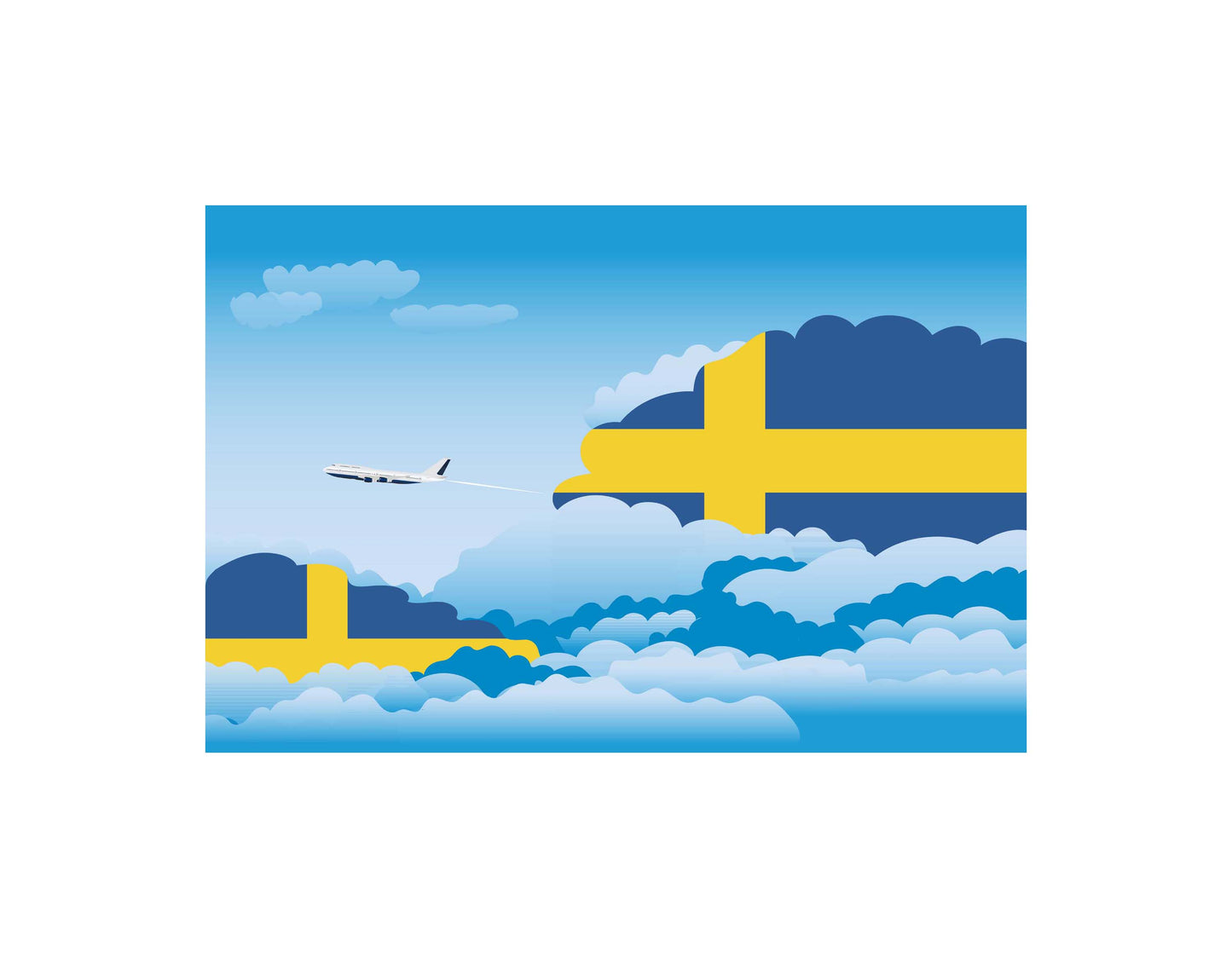 Sweden Day Clouds Blanket Throw