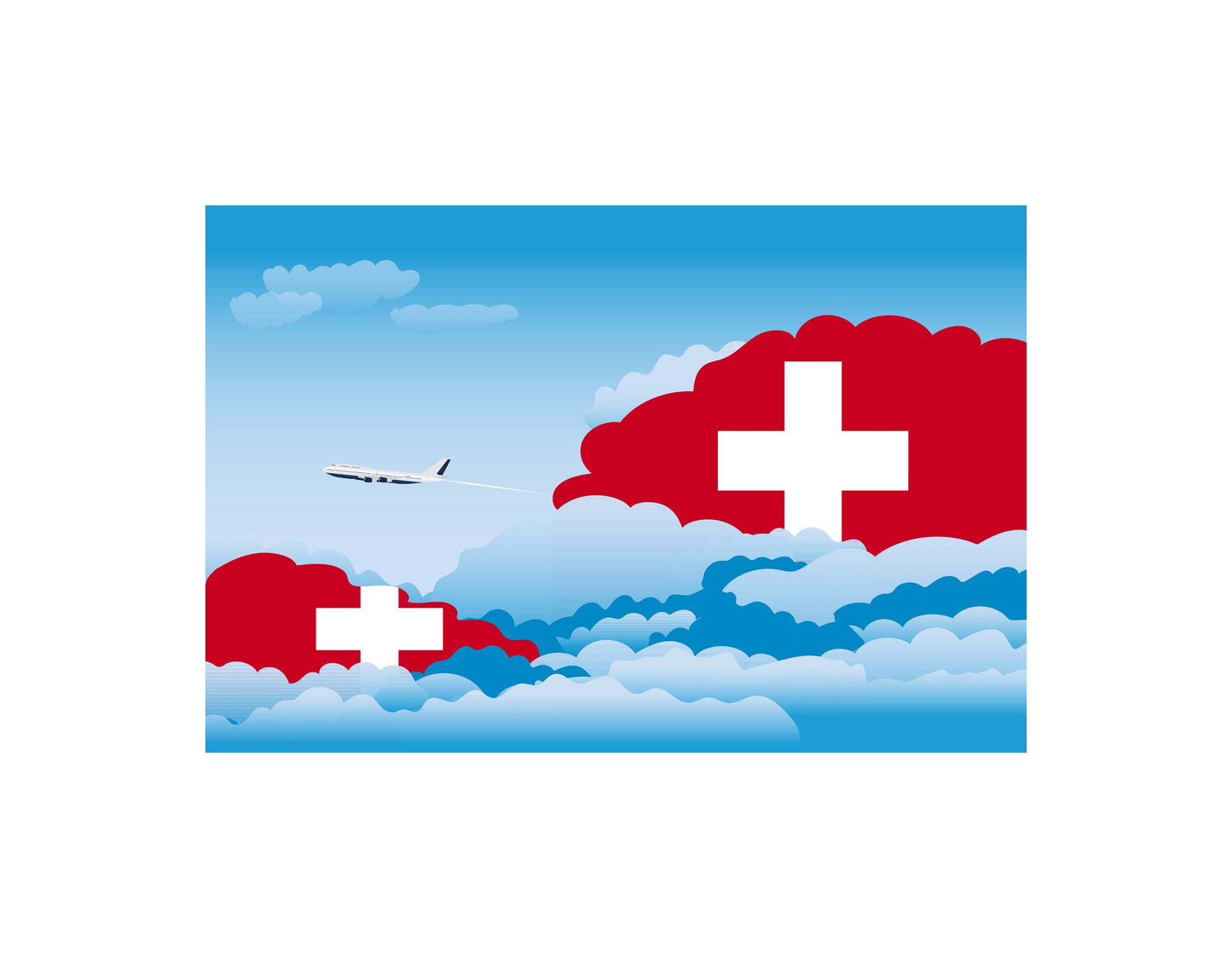 Switzerland Day Clouds Blanket Throw