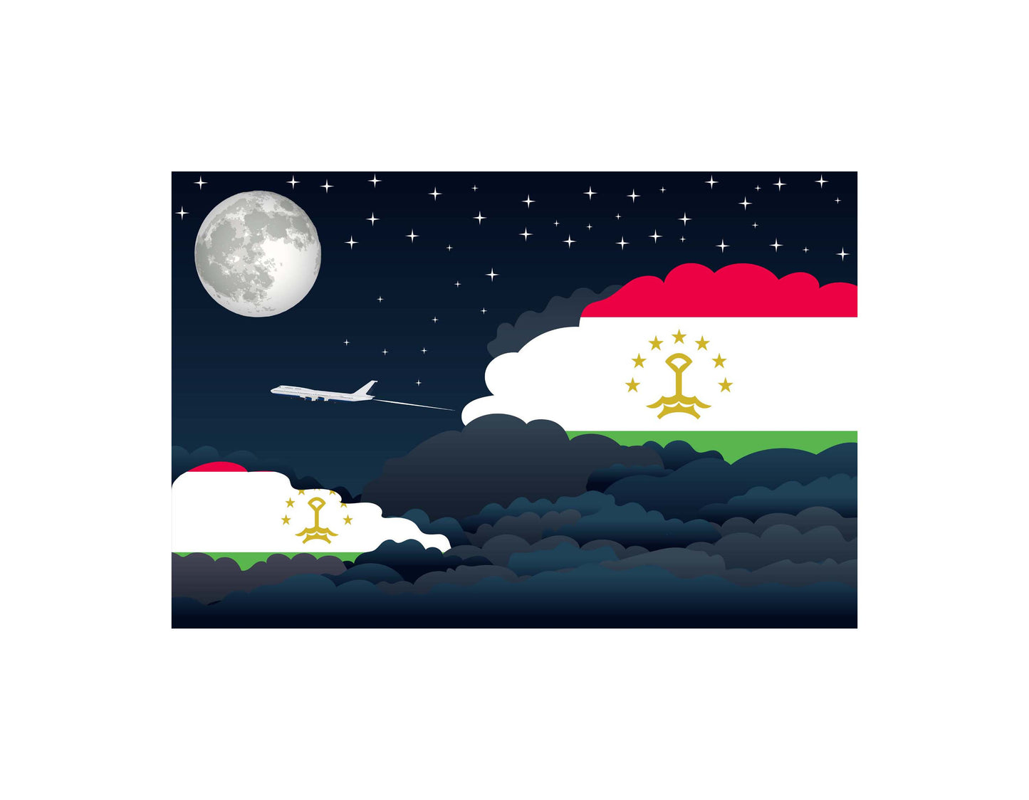 Tajikistan Night Clouds Blanket Throw