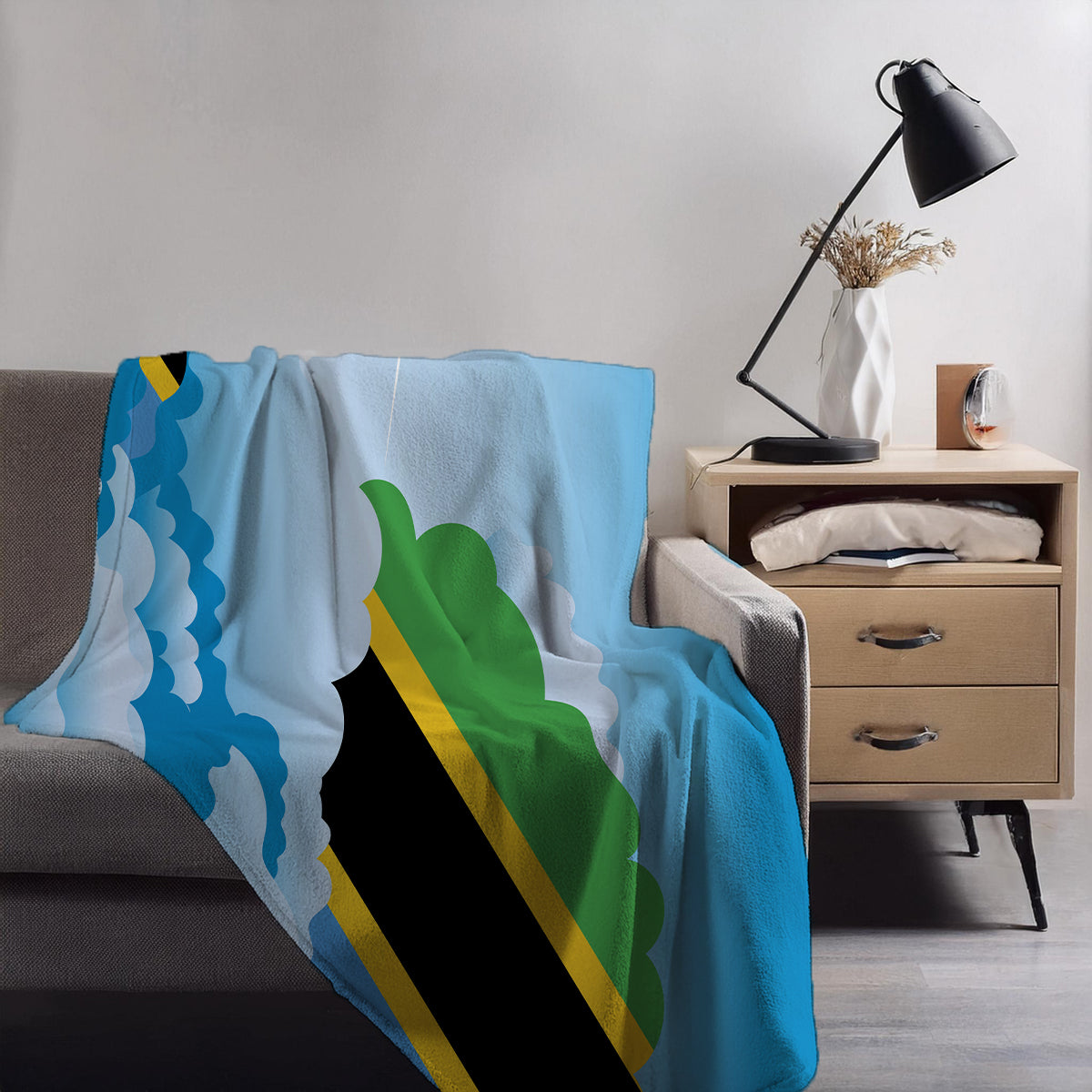 Tanzania Day Clouds Blanket Throw