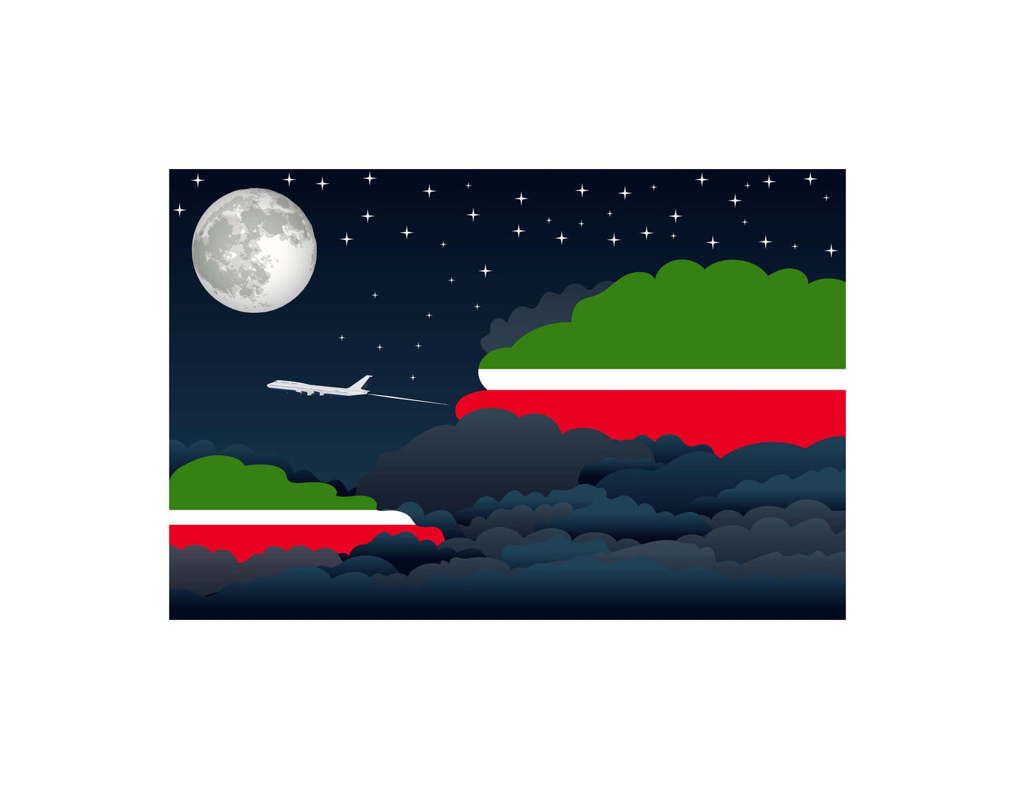 Tatarstan Night Clouds Blanket Throw