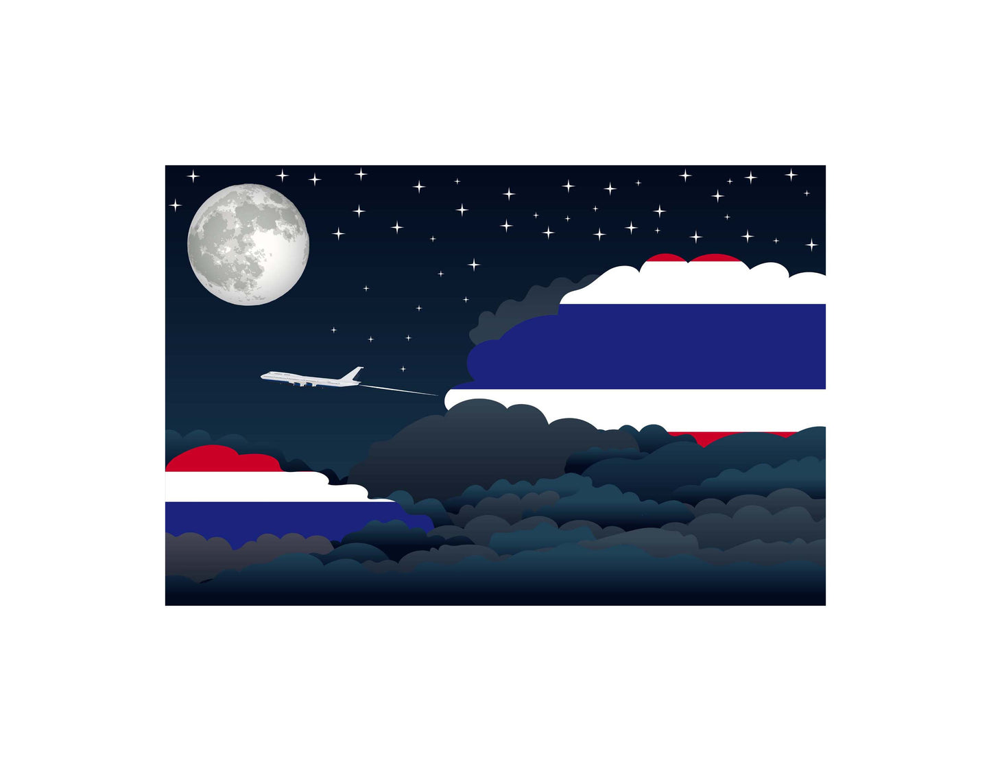 Thailand Night Clouds Blanket Throw