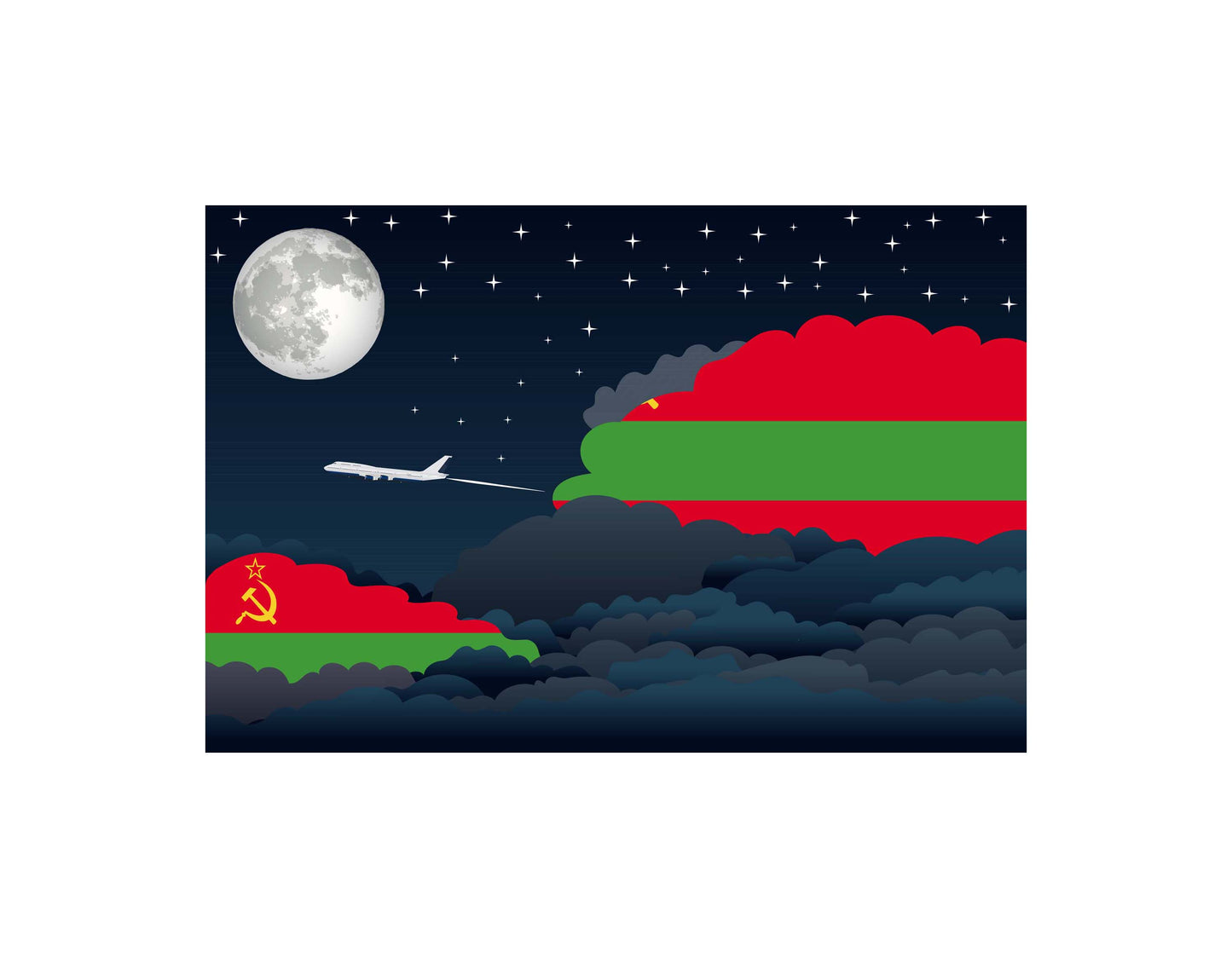 Transnistria Night Clouds Blanket Throw