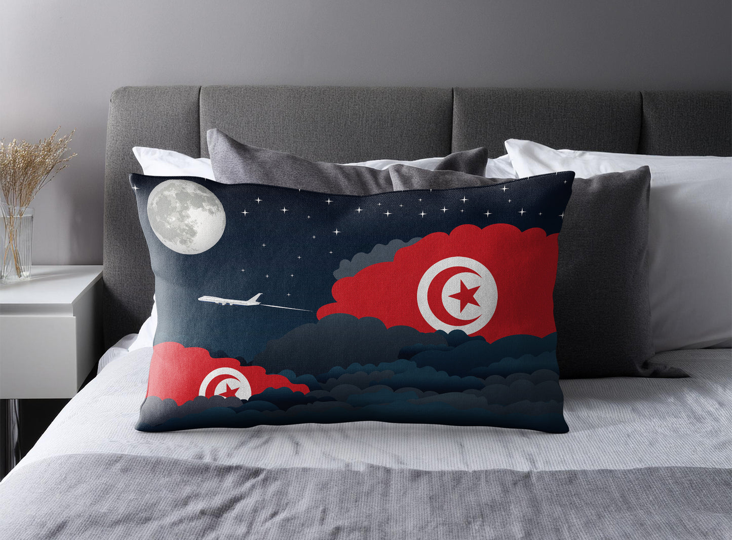 Tunisia Night Clouds Pillow Case and Pillow Throw
