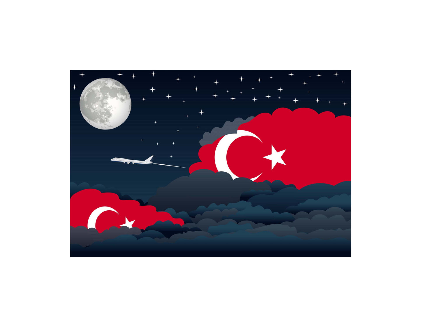 Turkey Night Clouds Blanket Throw
