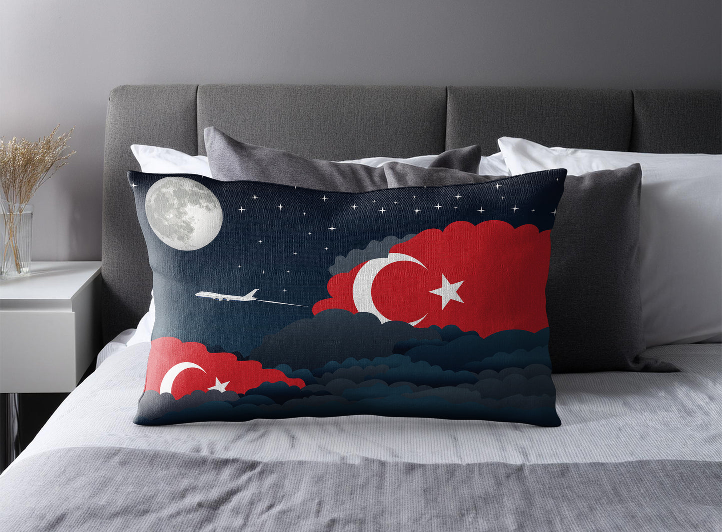 Turkey Night Clouds Pillow Case and Pillow Throw