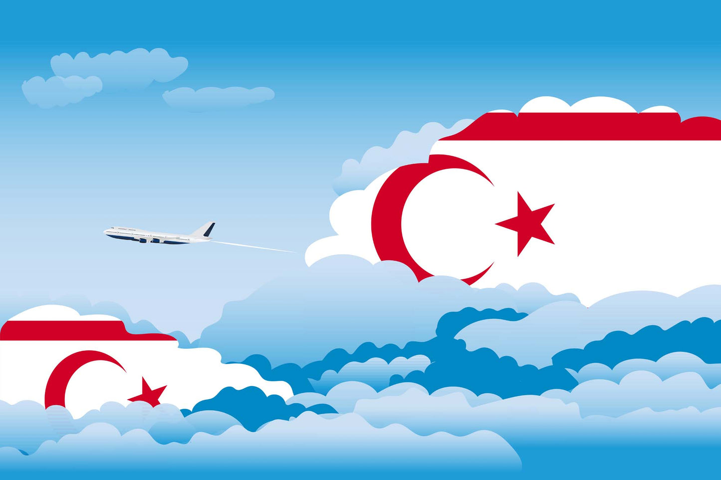 Turkish Republic of Northern Cyprus Day Clouds Blanket Throw