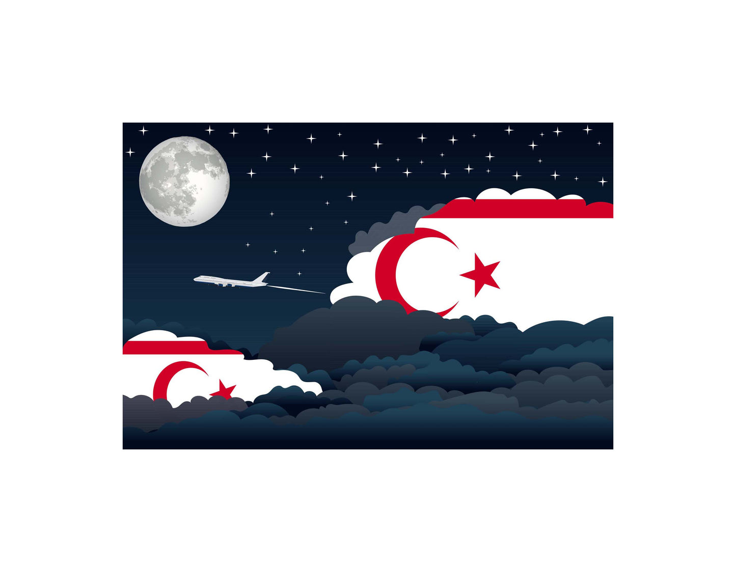 Turkish Republic of Northern Cyprus Night Clouds Blanket Throw
