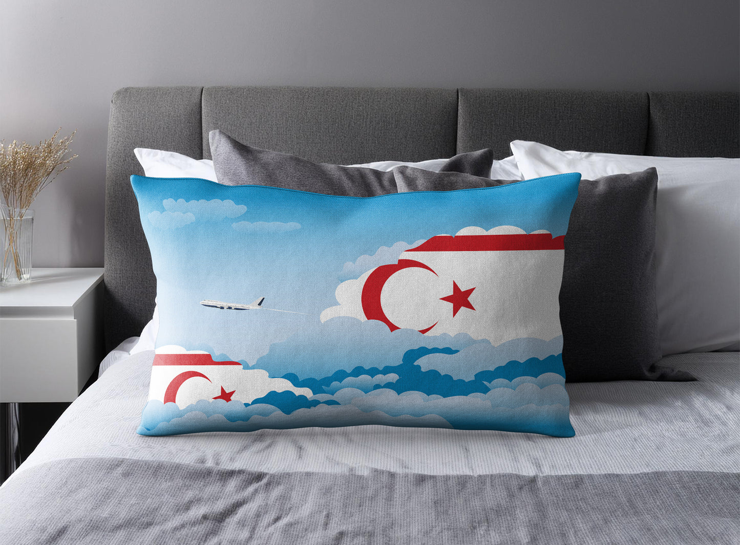 Turkish Republic of Northern Cyprus Day Clouds Pillow Case and Pillow Throw