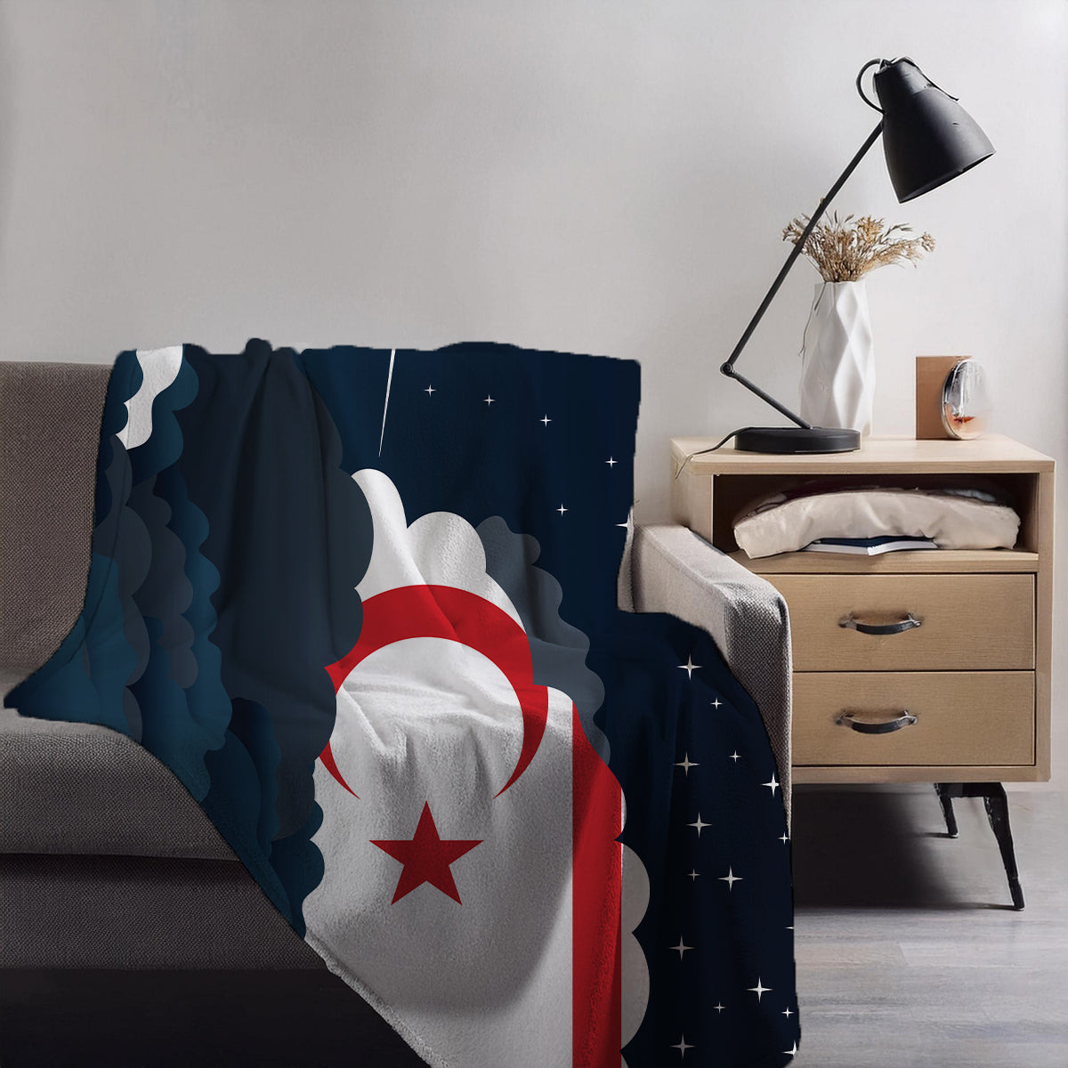Turkish Republic of Northern Cyprus Night Clouds Blanket Throw