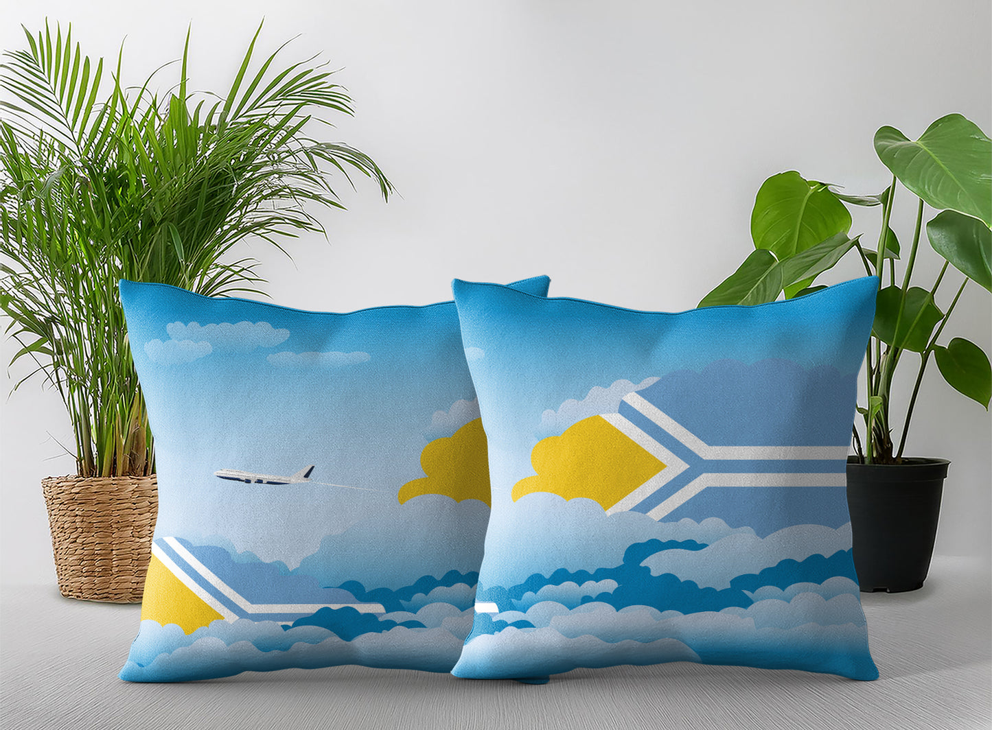 Tuva Day Clouds Pillow Case and Pillow Throw