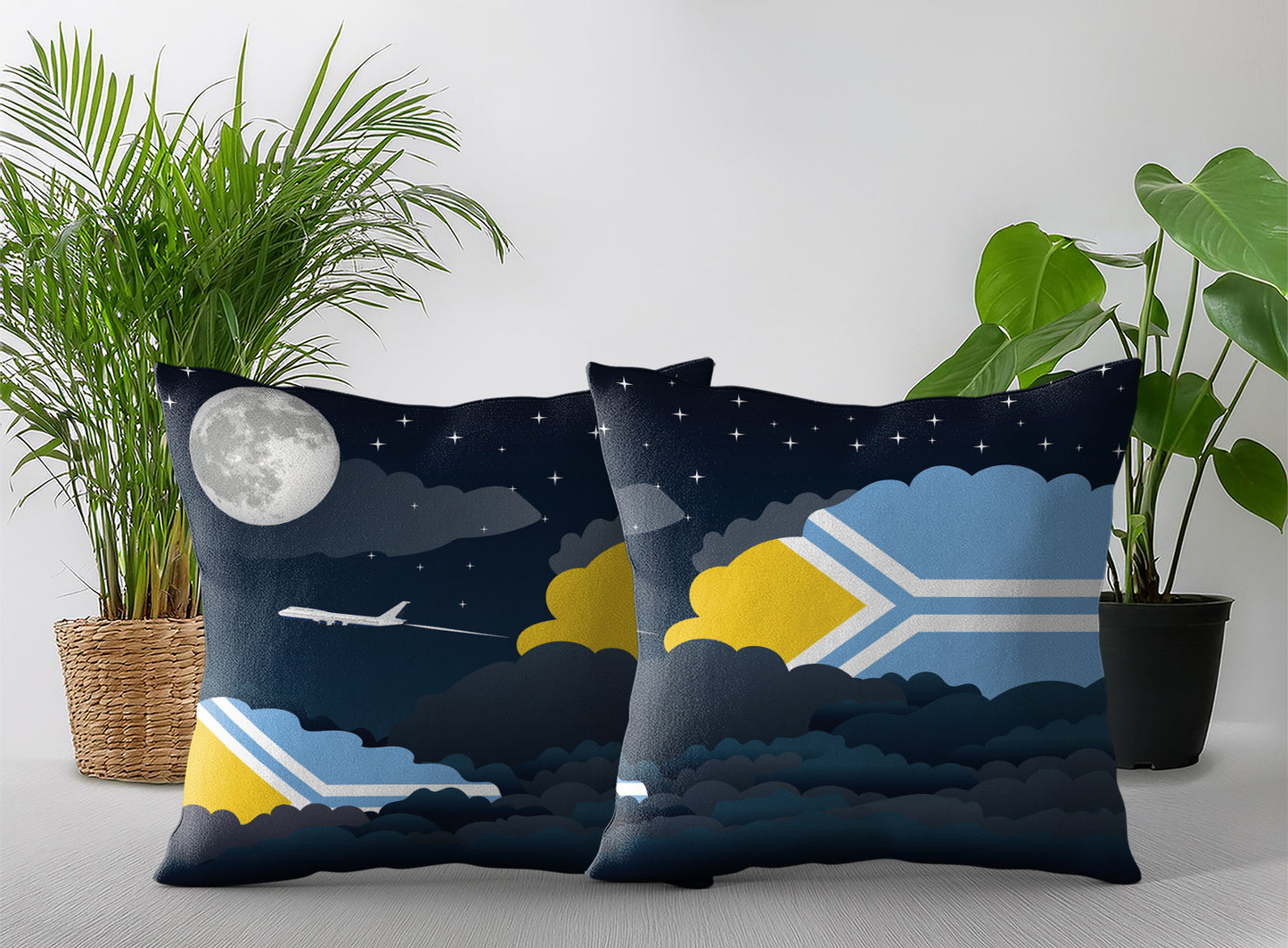 Tuva Night Clouds Pillow Case and Pillow Throw